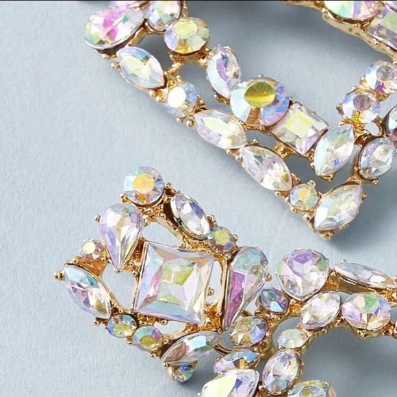 Zara Gemstone engraved geometric drop earrings - Picture 3 of 6